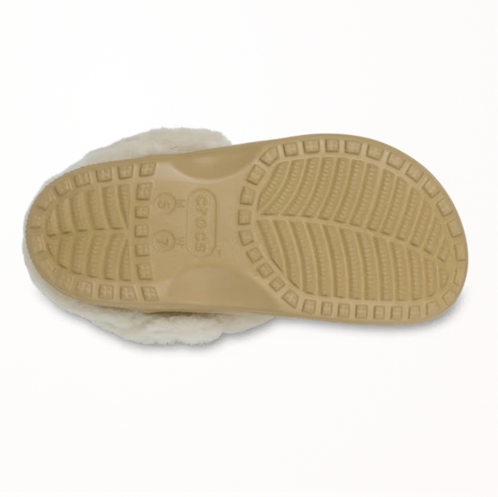 Crocs Classic Tan Vegan Suede Clogs With Fur Linning - Picture 4 of 8